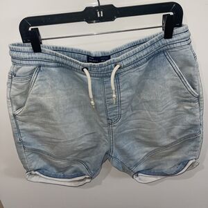 Zara Mens Adjustable Elastic Drawstring Waistband Jogger Sweat Shorts Size M Rib